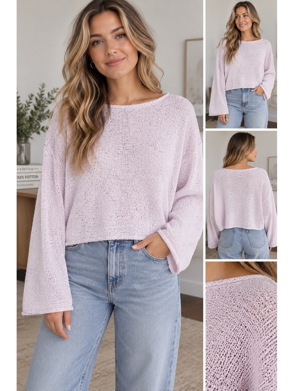Madewell Boatneck Pullover Sweater Lightweight Marble Lilac Size XL New